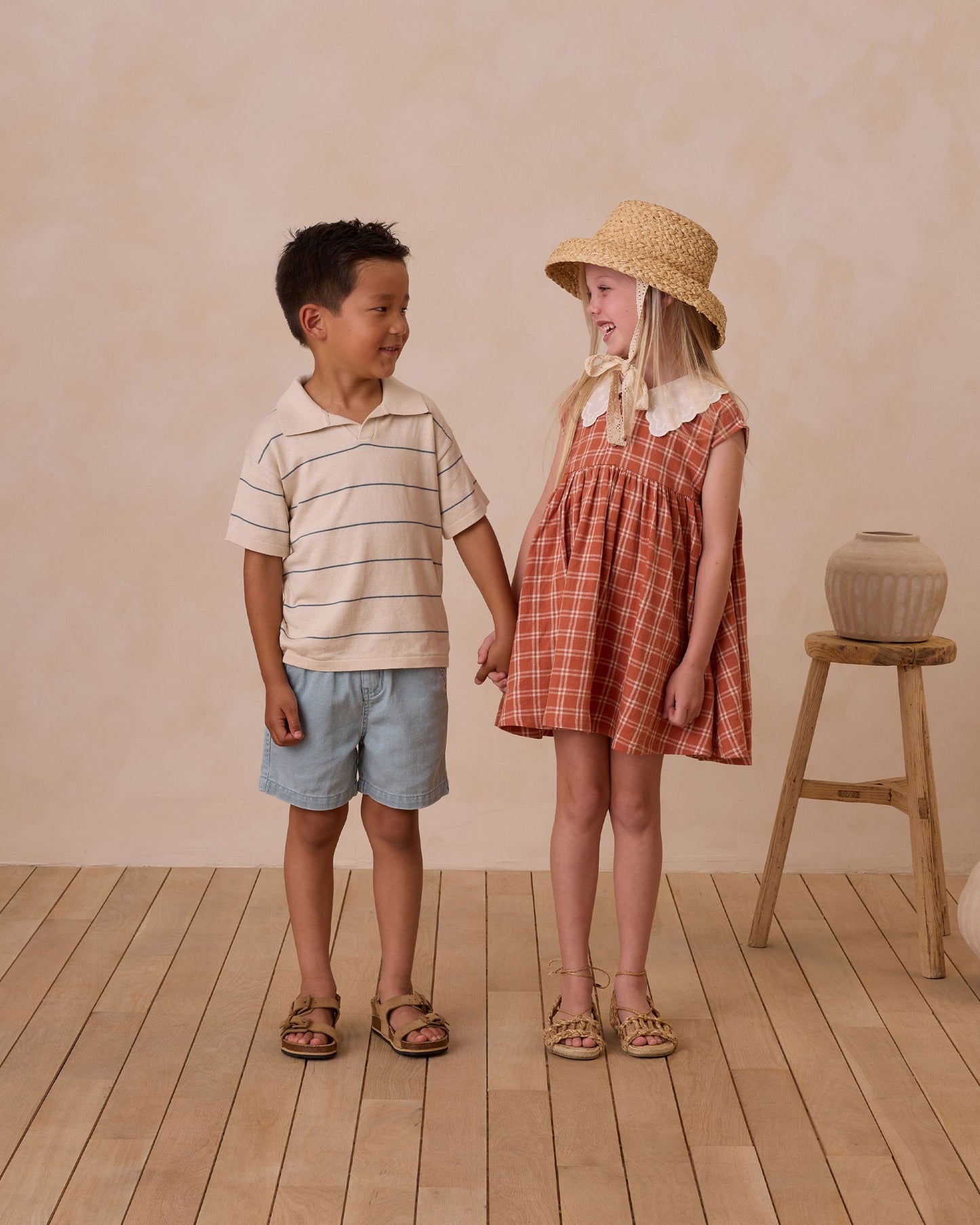 Collared Babydoll Dress I Poppy Check