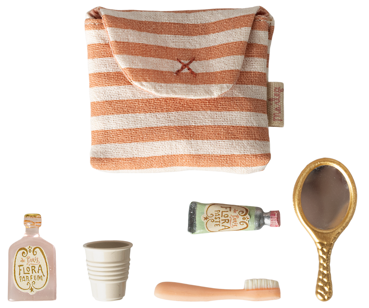 Mouse Toothbrush Set in Bag | Coral Stripe