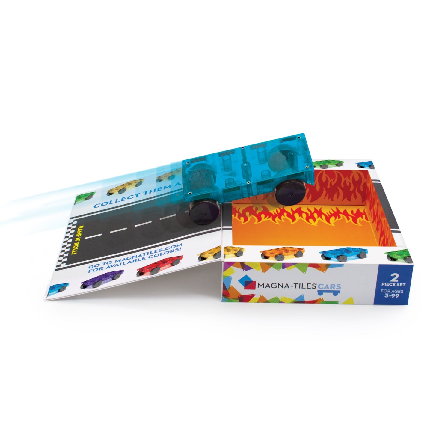 Magna-Tiles Cars I Blue & Orange