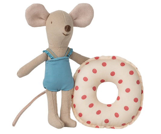 Beach Mouse with Float | Little Sister - Red Dot