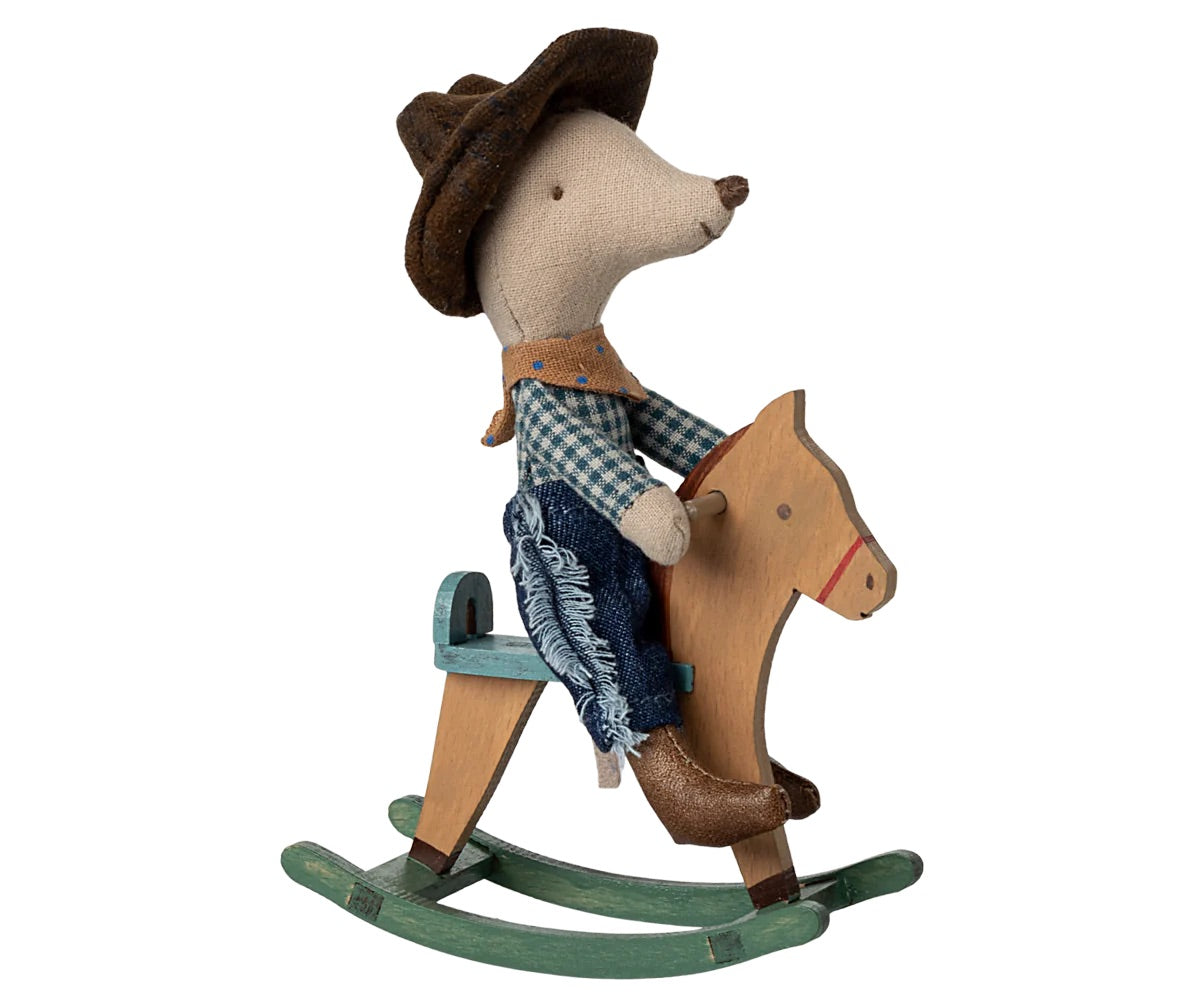 Cowboy Mouse on Rocking Horse | Little Brother