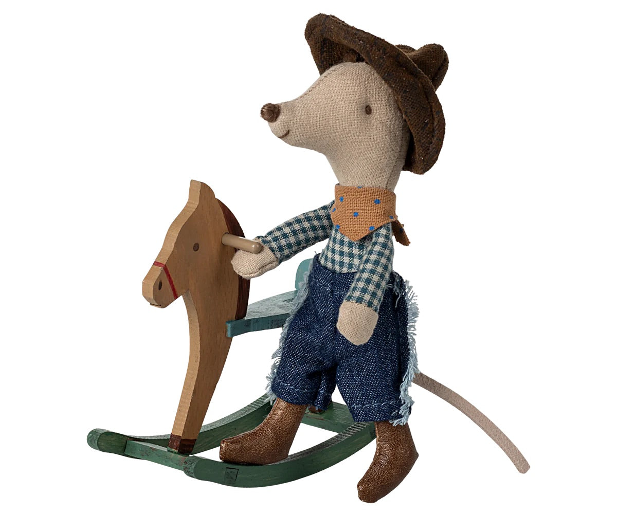 Cowboy Mouse on Rocking Horse | Little Brother