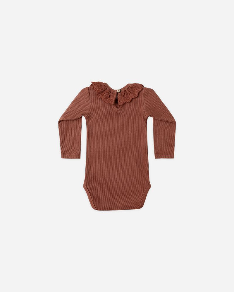 Ruffle Collar Bodysuit | Cranberry