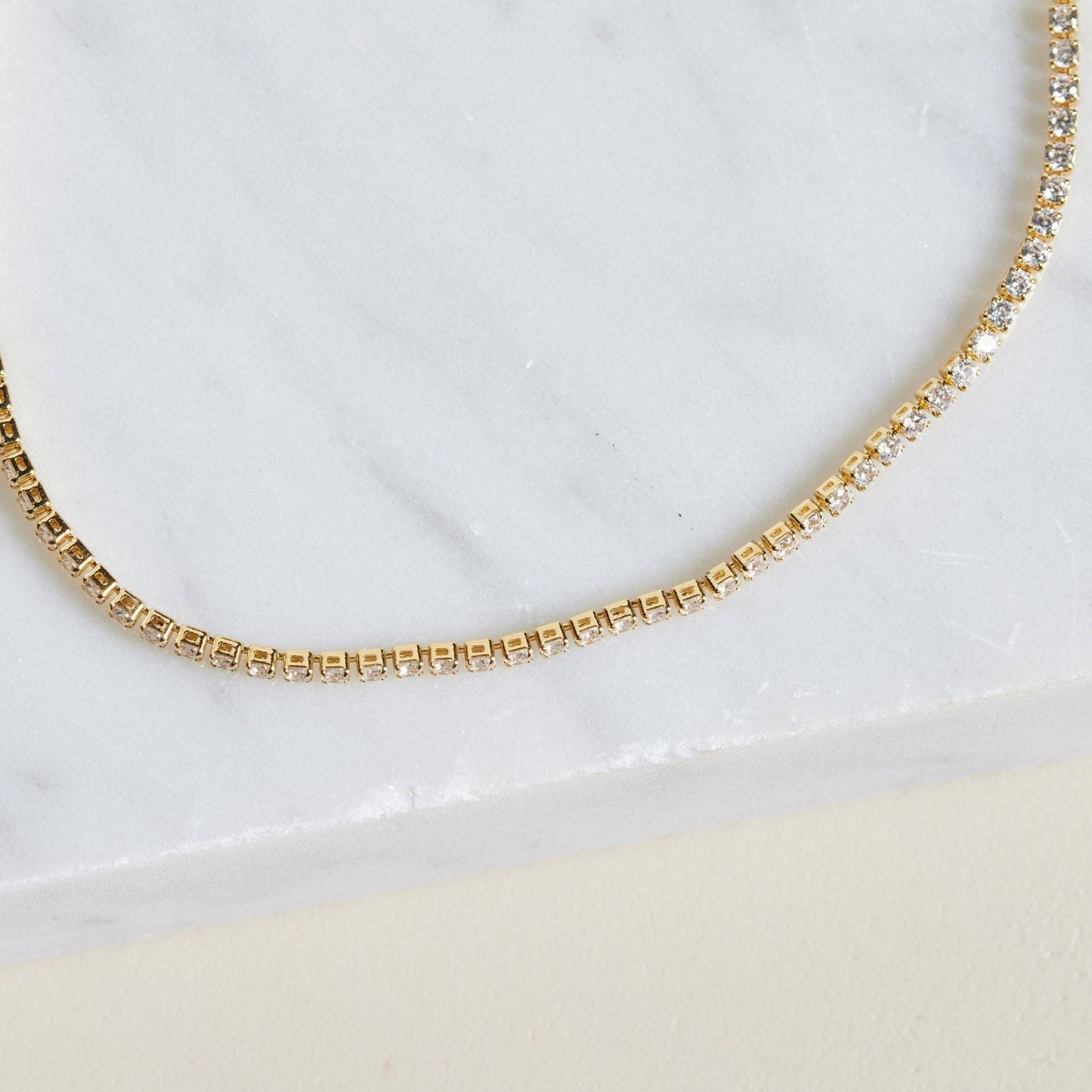 Gold Tennis Choker: One Size