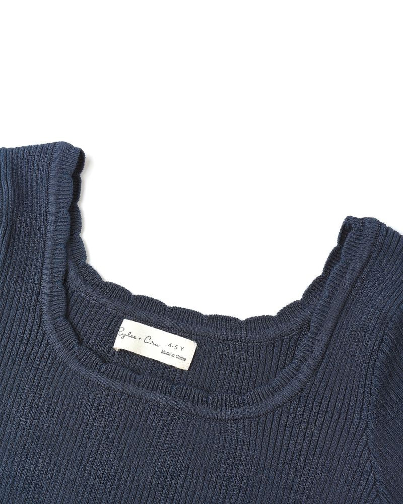 Scallop Tee | Navy