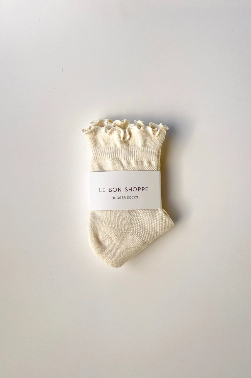 Ruffled Huggers Crew Socks | Vanilla/Red