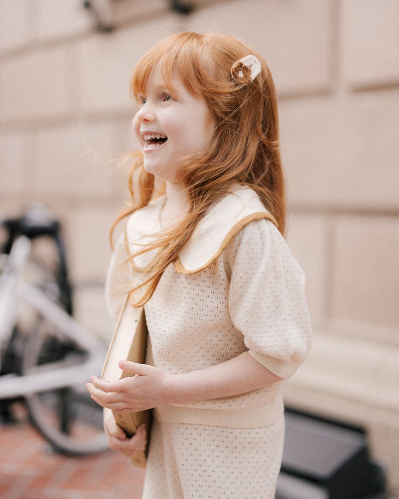Pointelle Collared Top | Natural