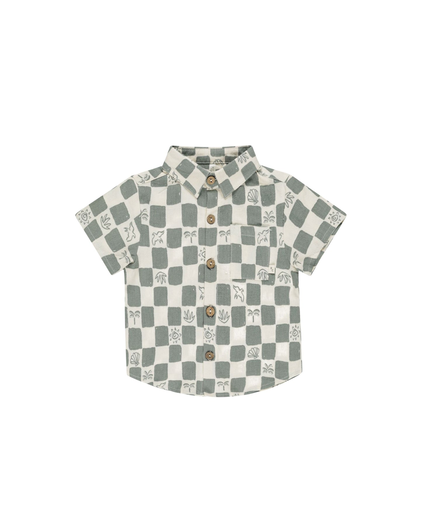 Collared Short Sleeve Shirt I Coastal Check