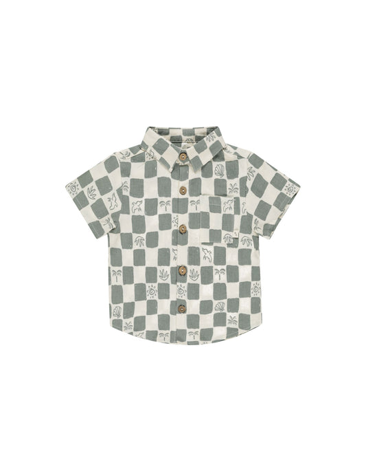 Collared Short Sleeve Shirt I Coastal Check