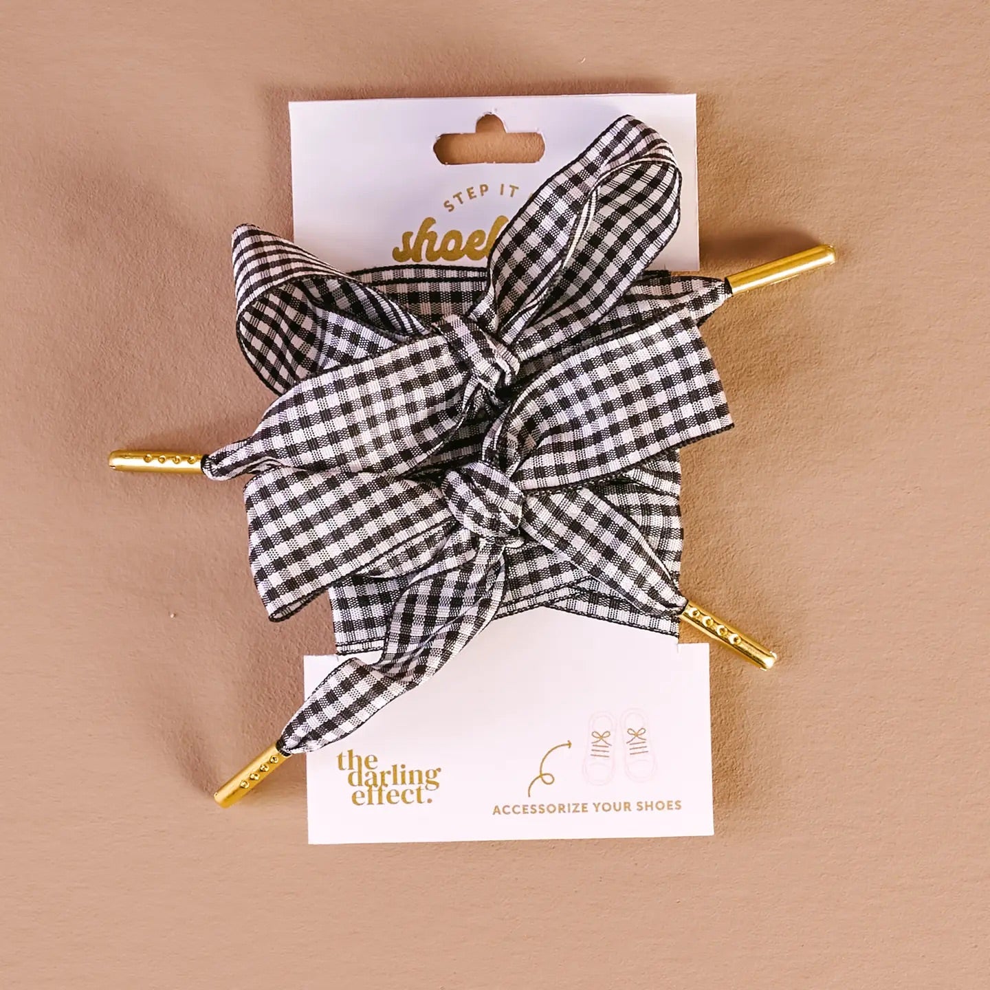 Step It Up Shoelaces | Black Gingham