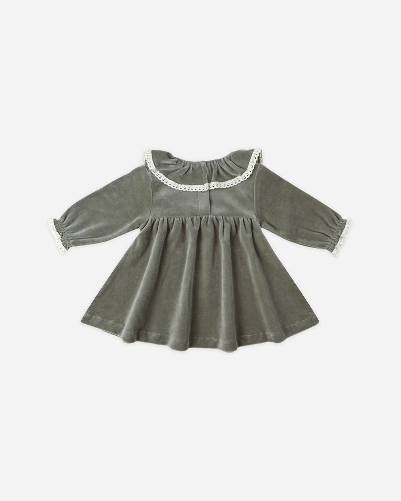 Velour Baby Dress | Forest