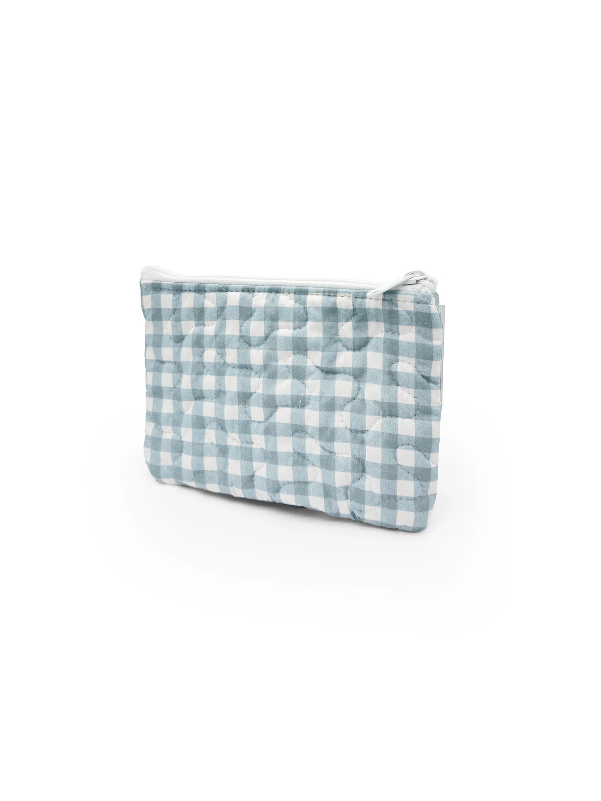 Small Quilted Makeup Bag | Blue Anthia Gingham
