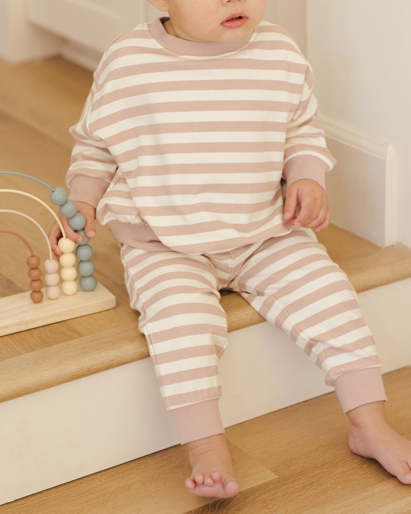 Relaxed Sweatshirt | Pink Stripe