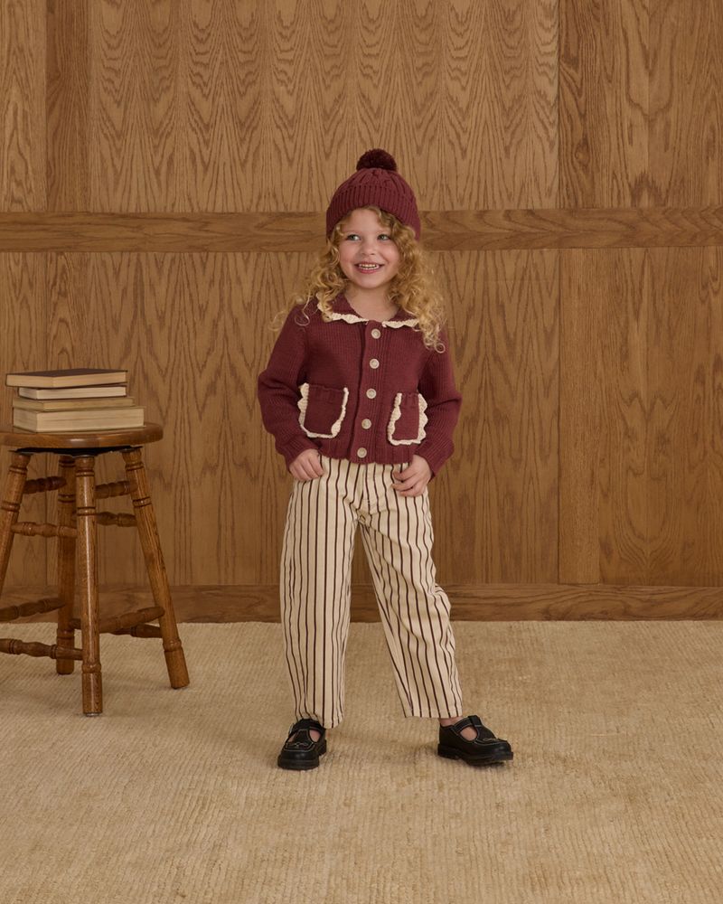 Collared Cardigan | Burgundy