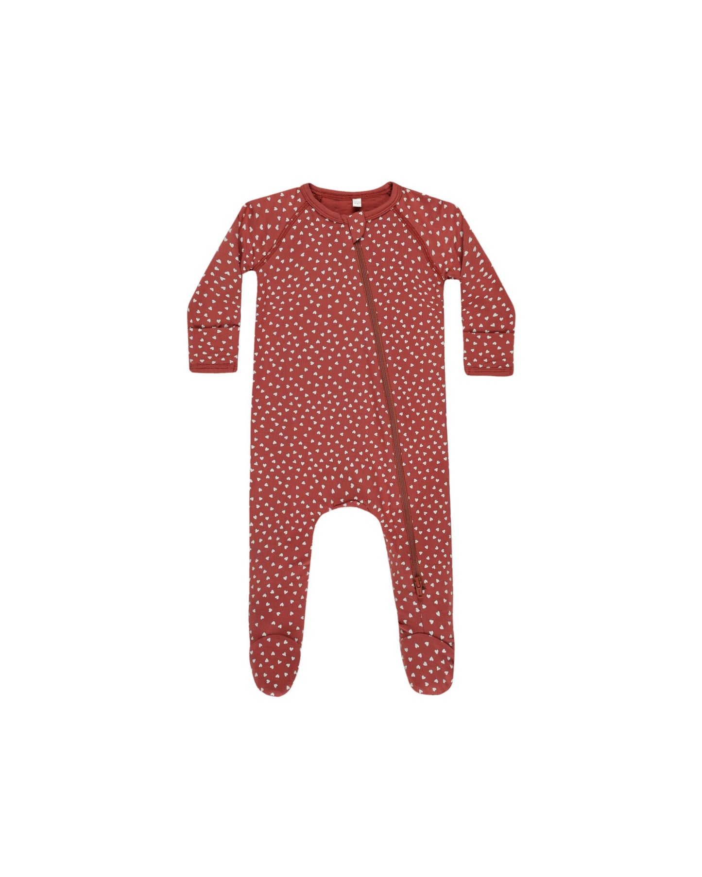 Bamboo Zip Footie I Tiny Hearts