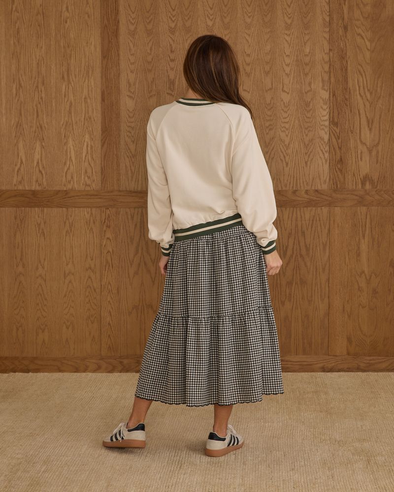 Tiered Midi Skirt || Black Gingham