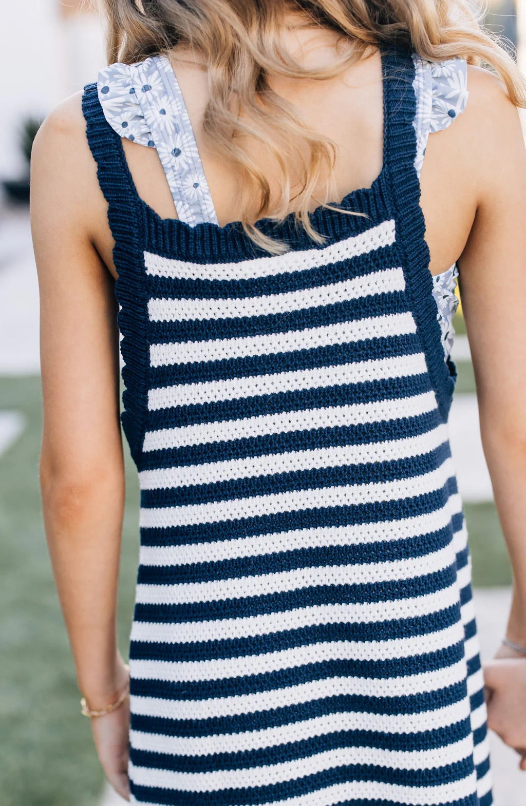 Knit Tank Dress I Navy Stripe