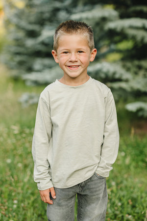 Long Sleeve Cotton Tee | Sage