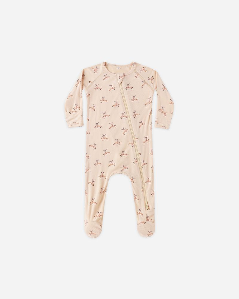 Bamboo Zip Footie | Reindeer