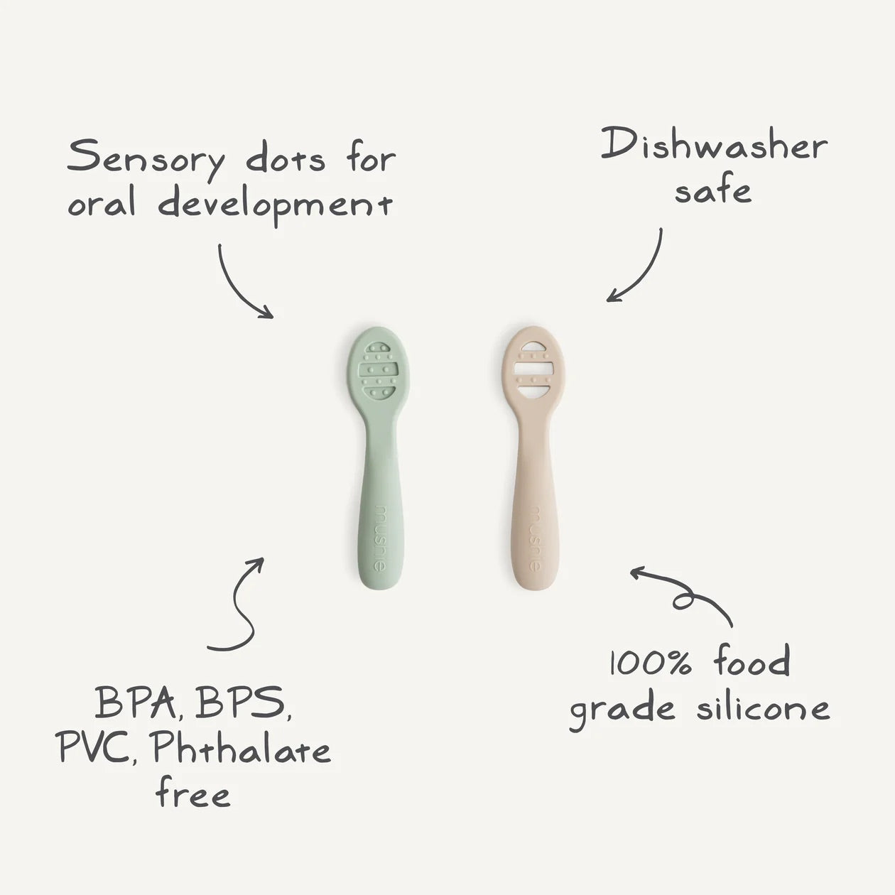 First Feeding Baby Spoons | Blush/Shifting Sand