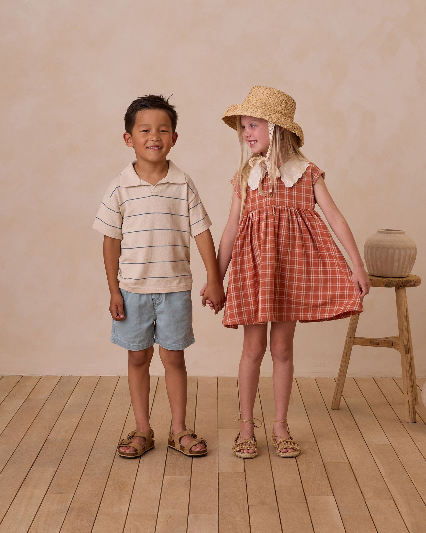 Collared Babydoll Dress I Poppy Check