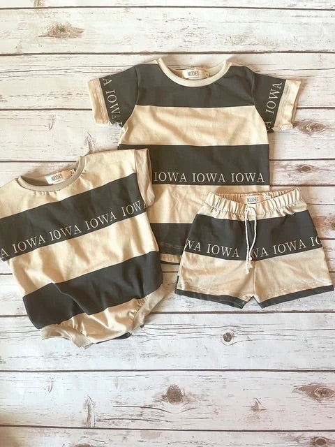 Rugby Stripe Romper I Iowa