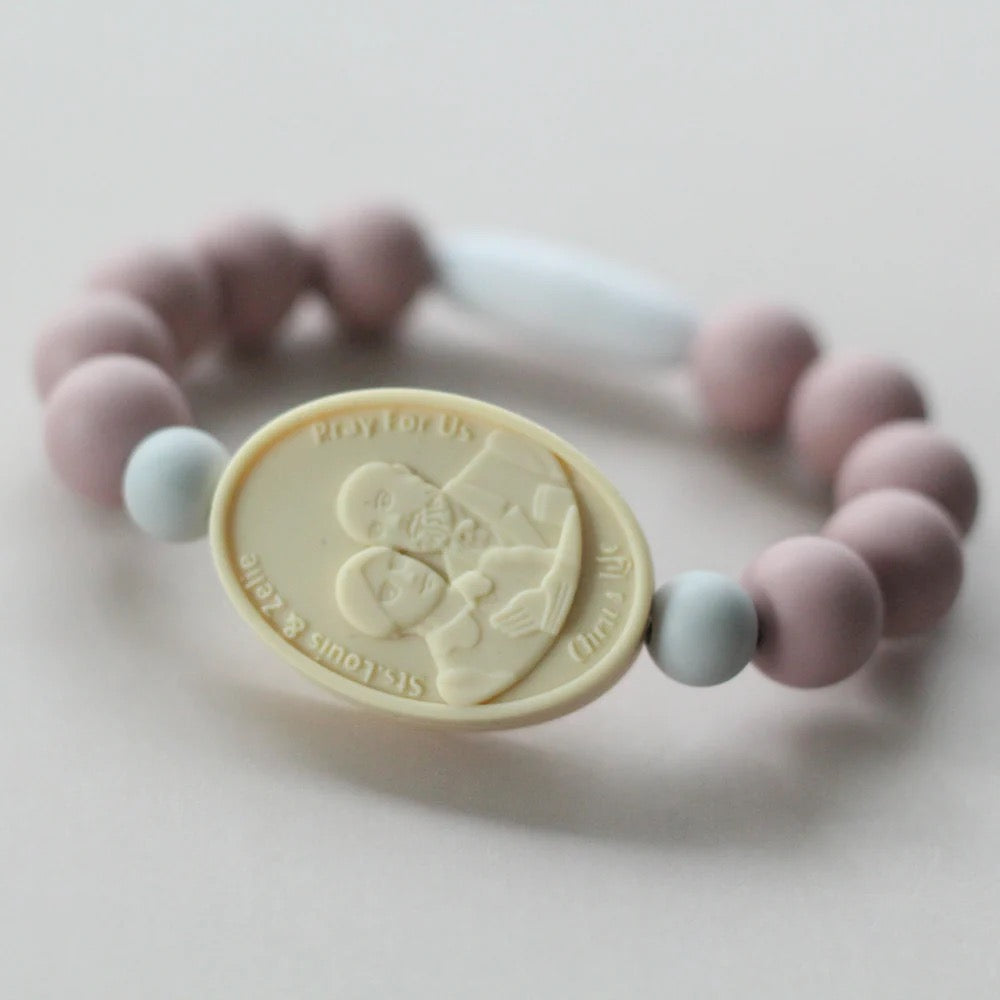 St. Therese with Sts. Zelie and Louis Saint Bracelet | Mauve