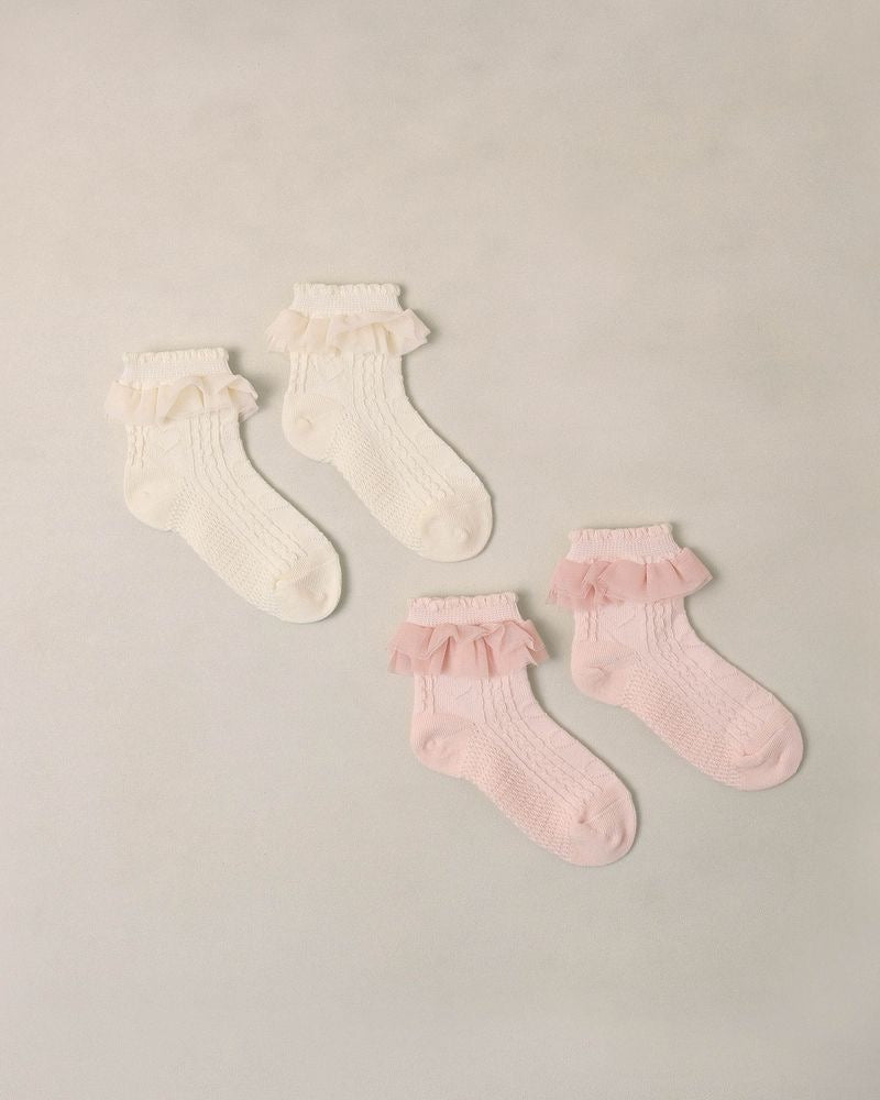 Ruffle Socks | Blush/Ivory