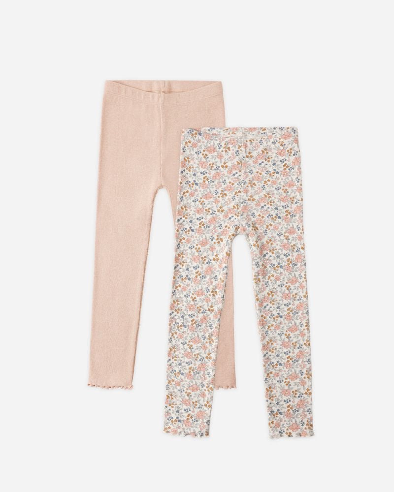 Ribbed Legging Set | Flower Field/Heathered Blush