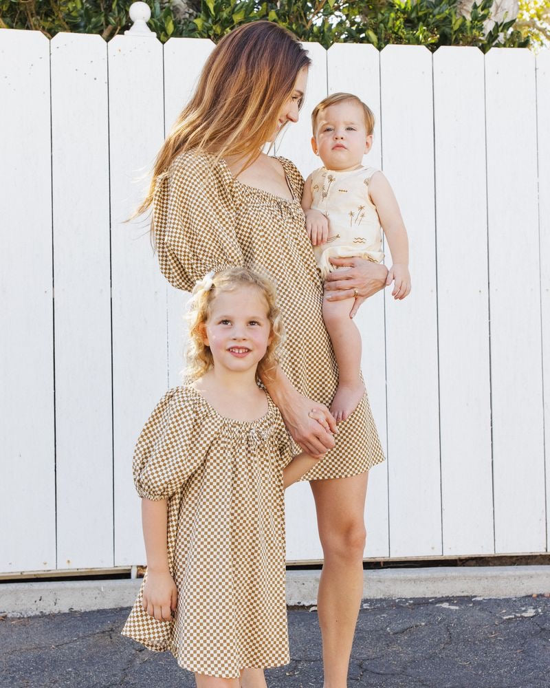 Sabrina Mini Dress | Ocre Check