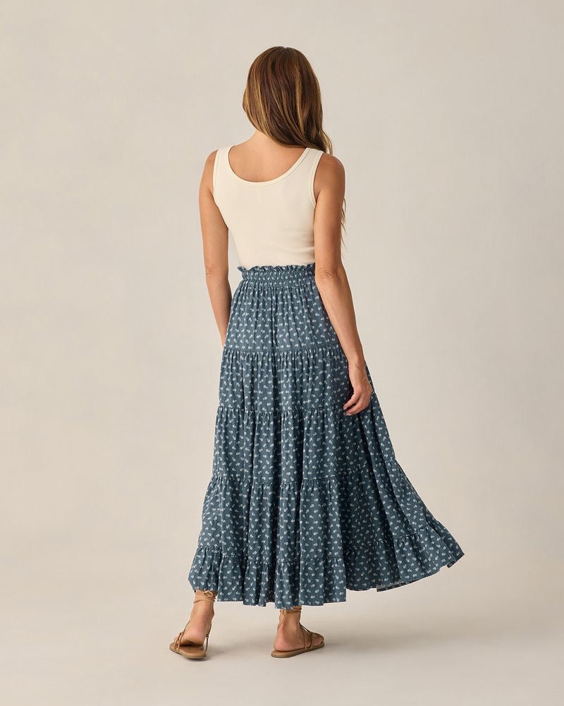 Ruffle Tiered Maxi Skirt || Ditsy