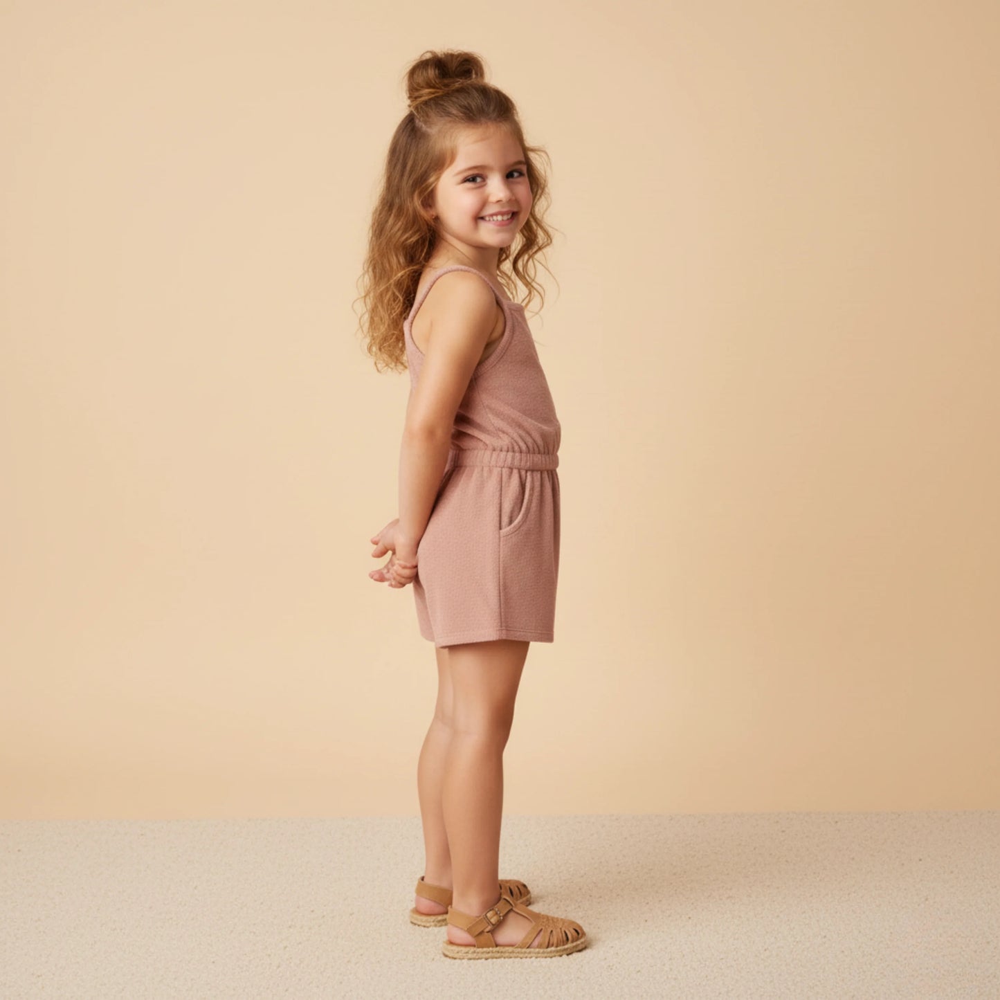 Organic Tank Romper | Clay