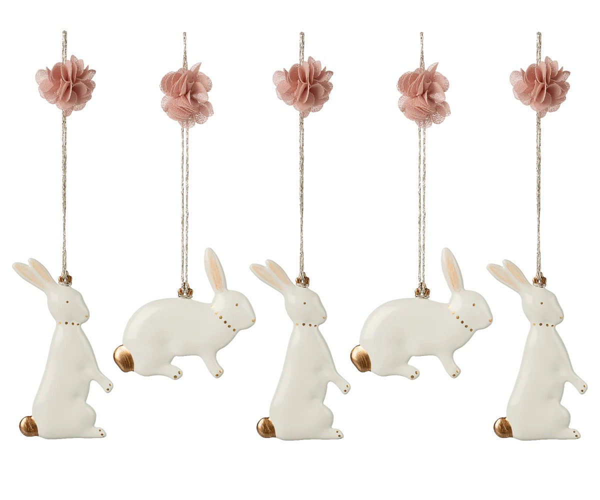 Metal Ornament Set | Easter Bunny