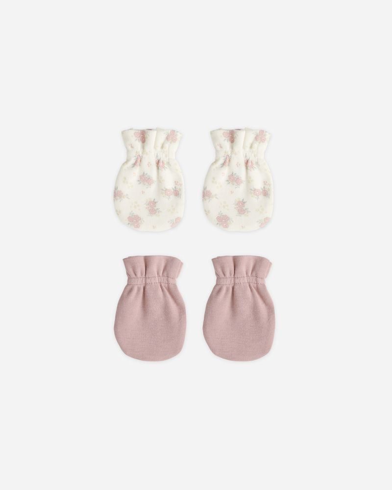 No Scratch Mittens | Mauve/Flower Field