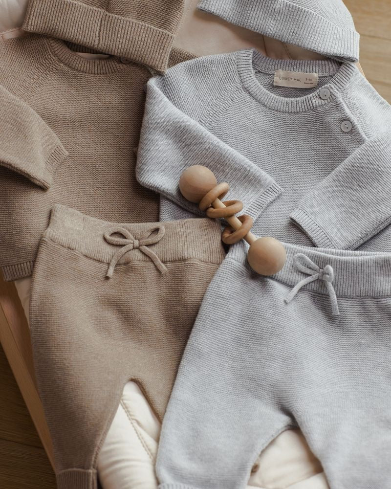 Bailey Knit Sweater | Heathered Dusty Blue