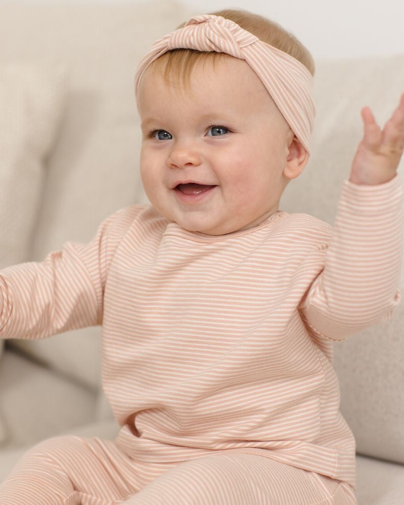 Drawstring Pant | Melon Micro Stripe