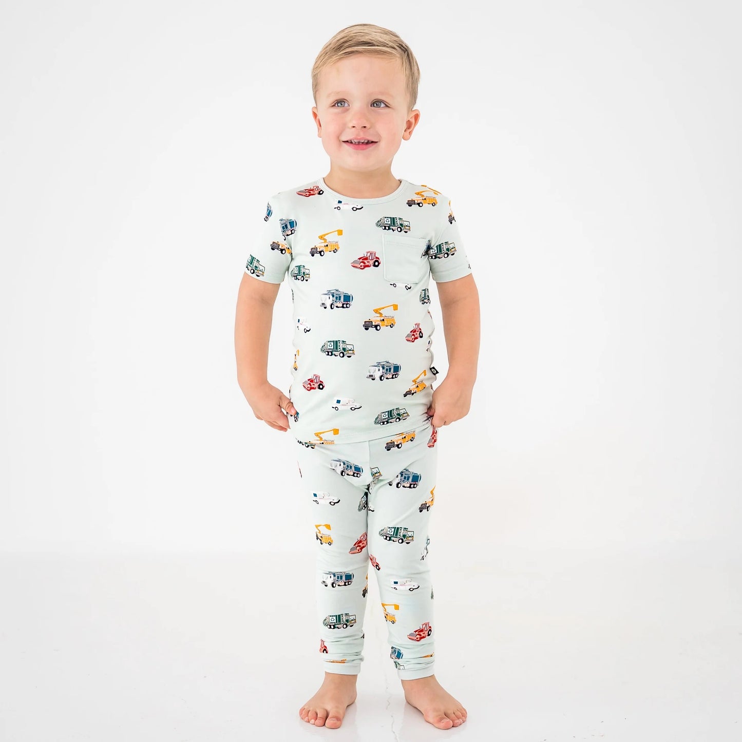 Short Sleeve With Pant Pajama Set | City Vehicles