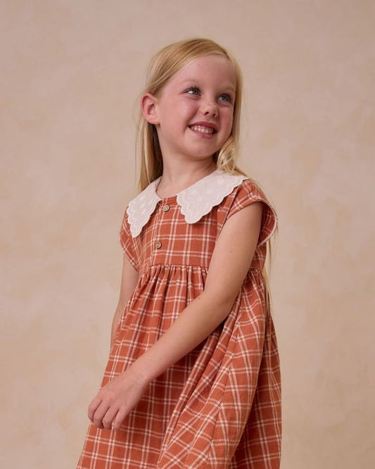 Collared Babydoll Dress I Poppy Check