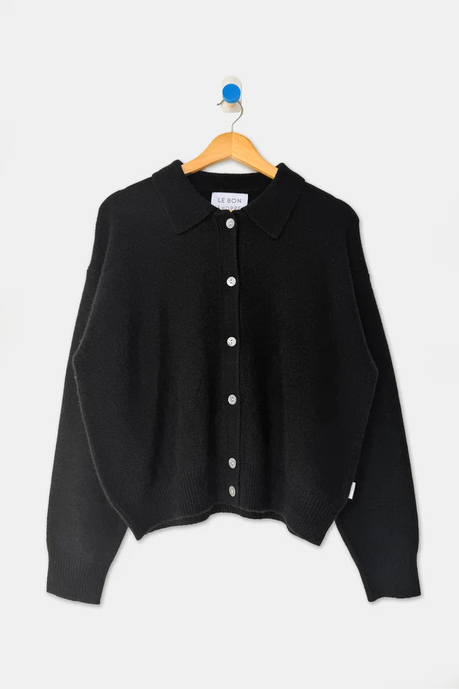 Lou Cashmere Cardigan | Black