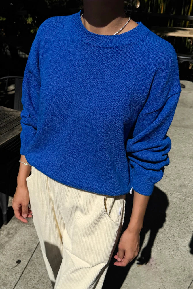 Milo Cotton Sweater | Colbalt