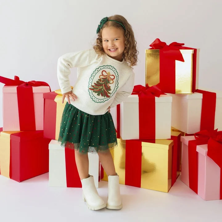 Christmas Tutu Skirt | Emerald Rhinestone