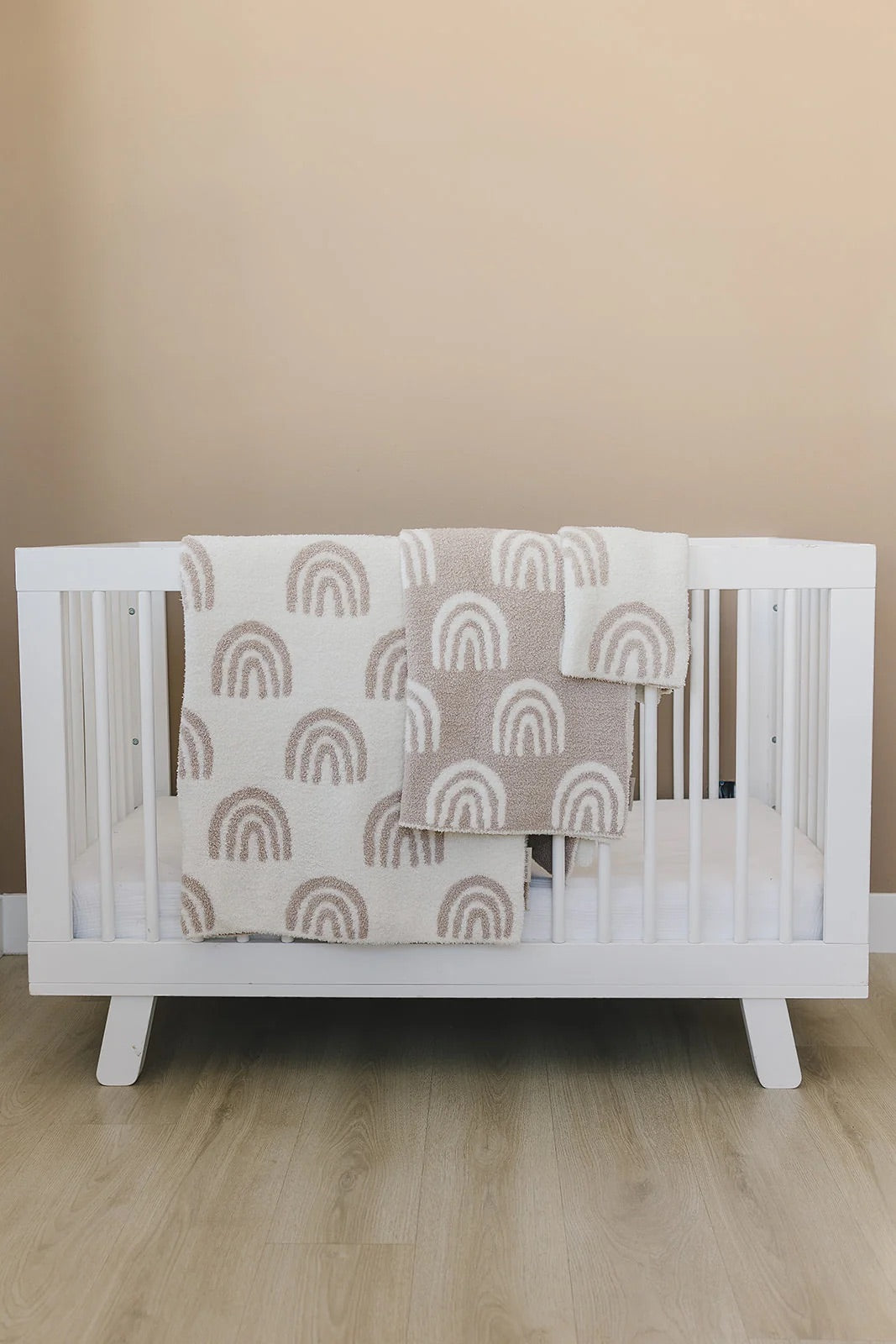 Plush Blanket | Taupe Rainbow