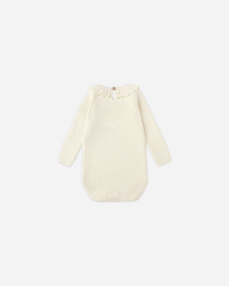 Ruffle Collar Bodysuit | Natural