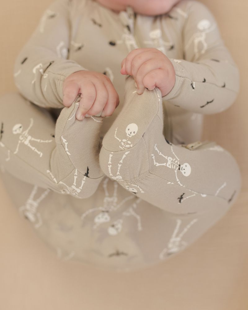 Bamboo Zip Footie | Skeletons
