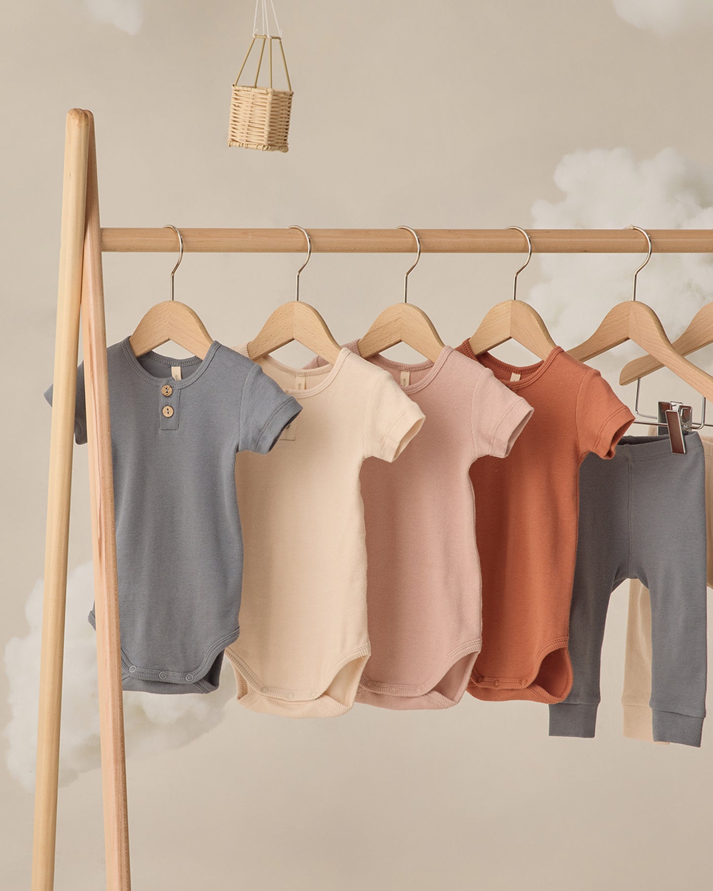 Ribbed Henley Bodysuit | Blush