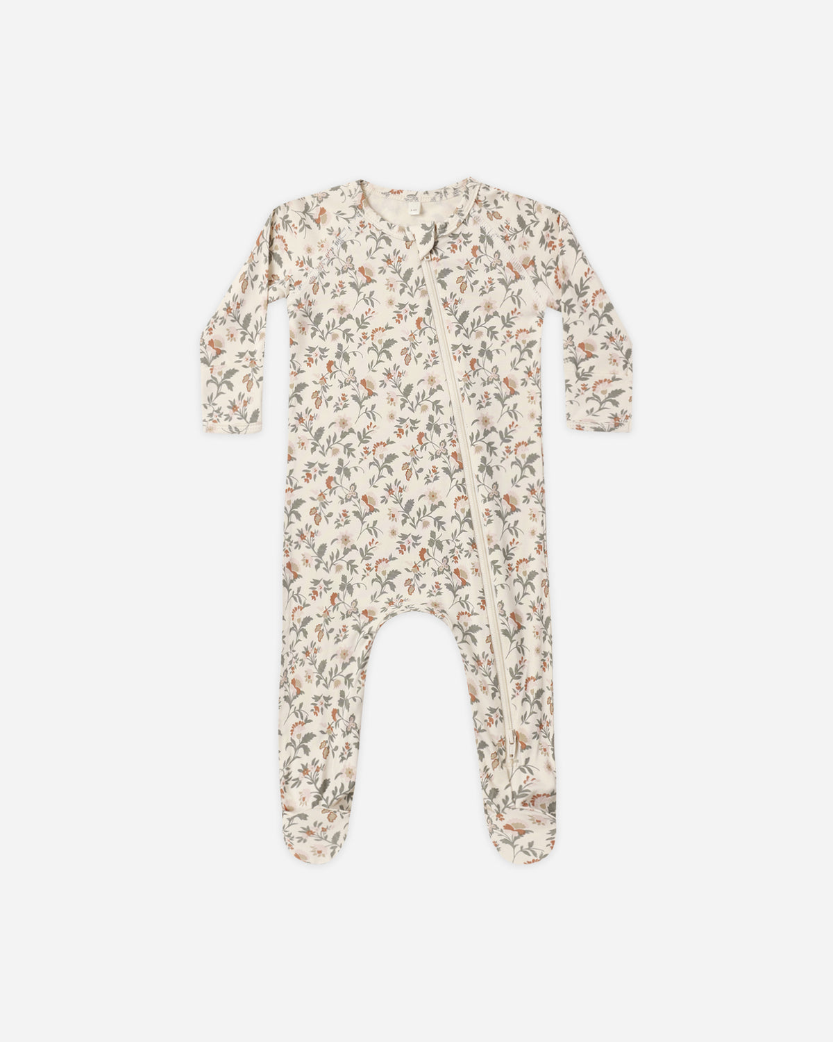 Bamboo Zip Footie | Holiday Floral