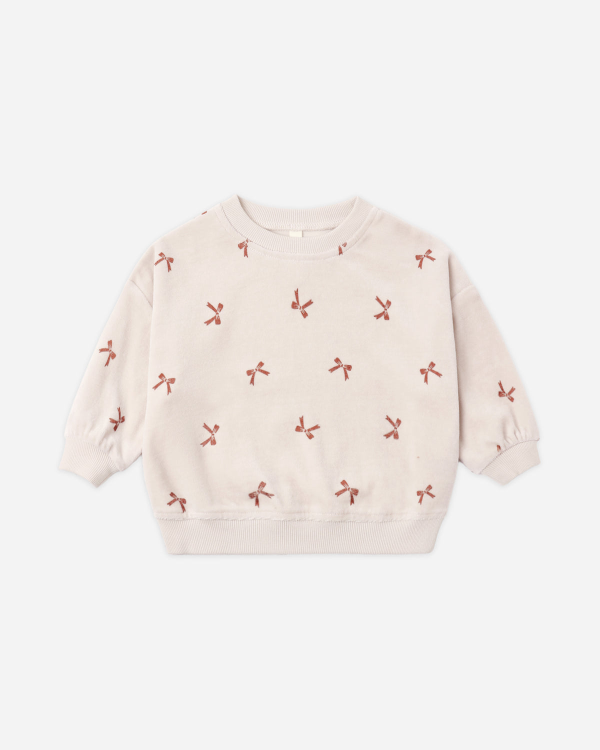 Velour Relaxed Sweatshirts | Red Bows