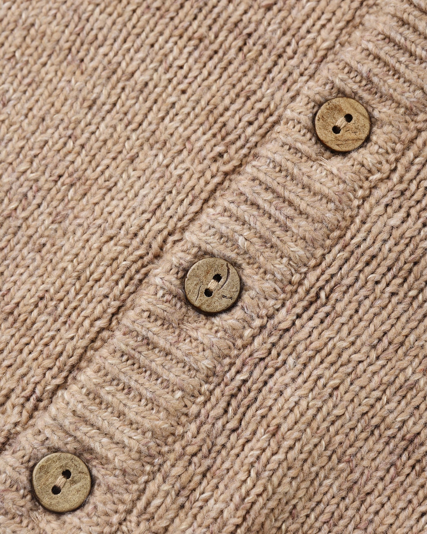 Ruffle Collar Cardigan | Heathered Almond