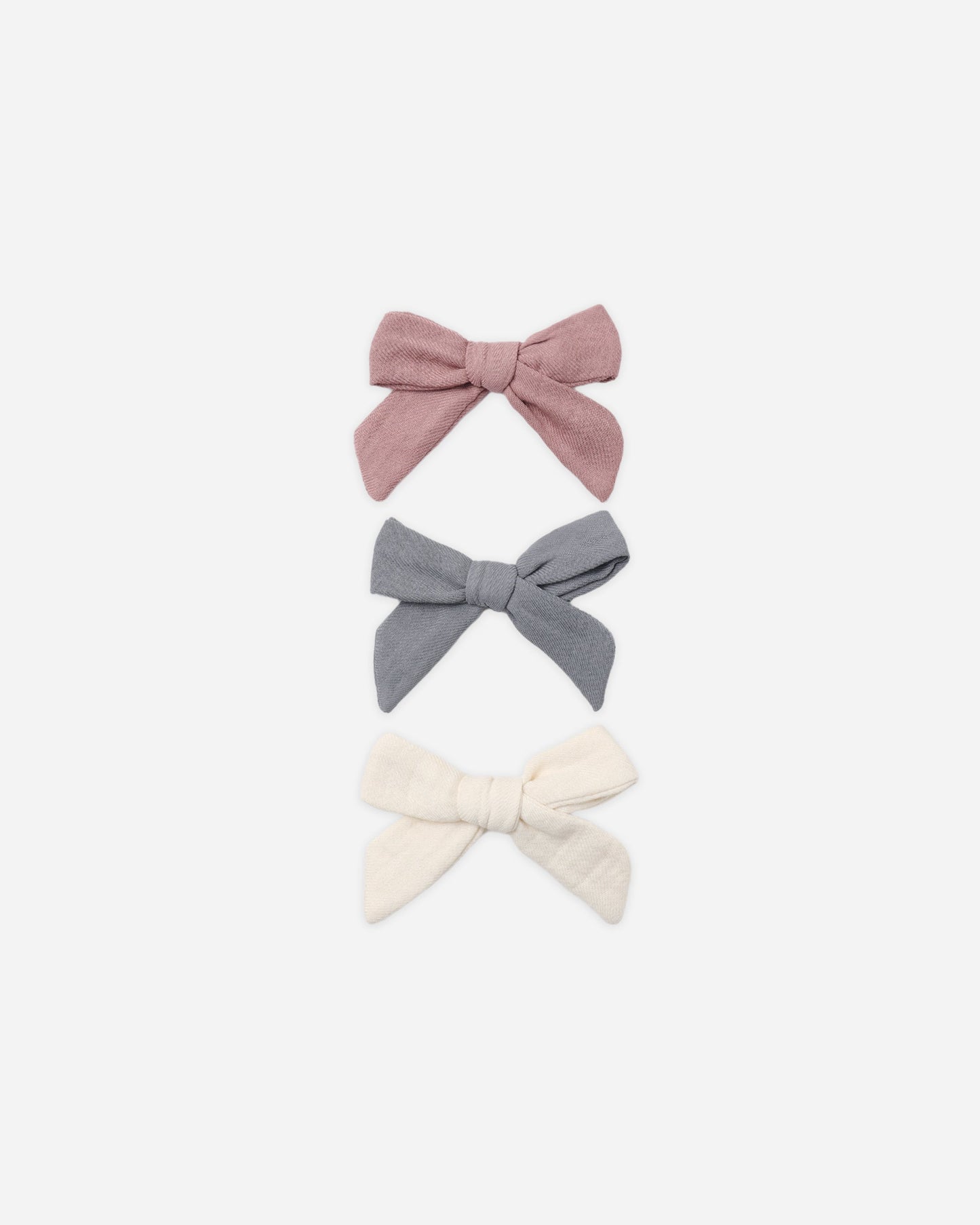 Bow w/clip, Set of 4 | Mulberry/Slate/Natural