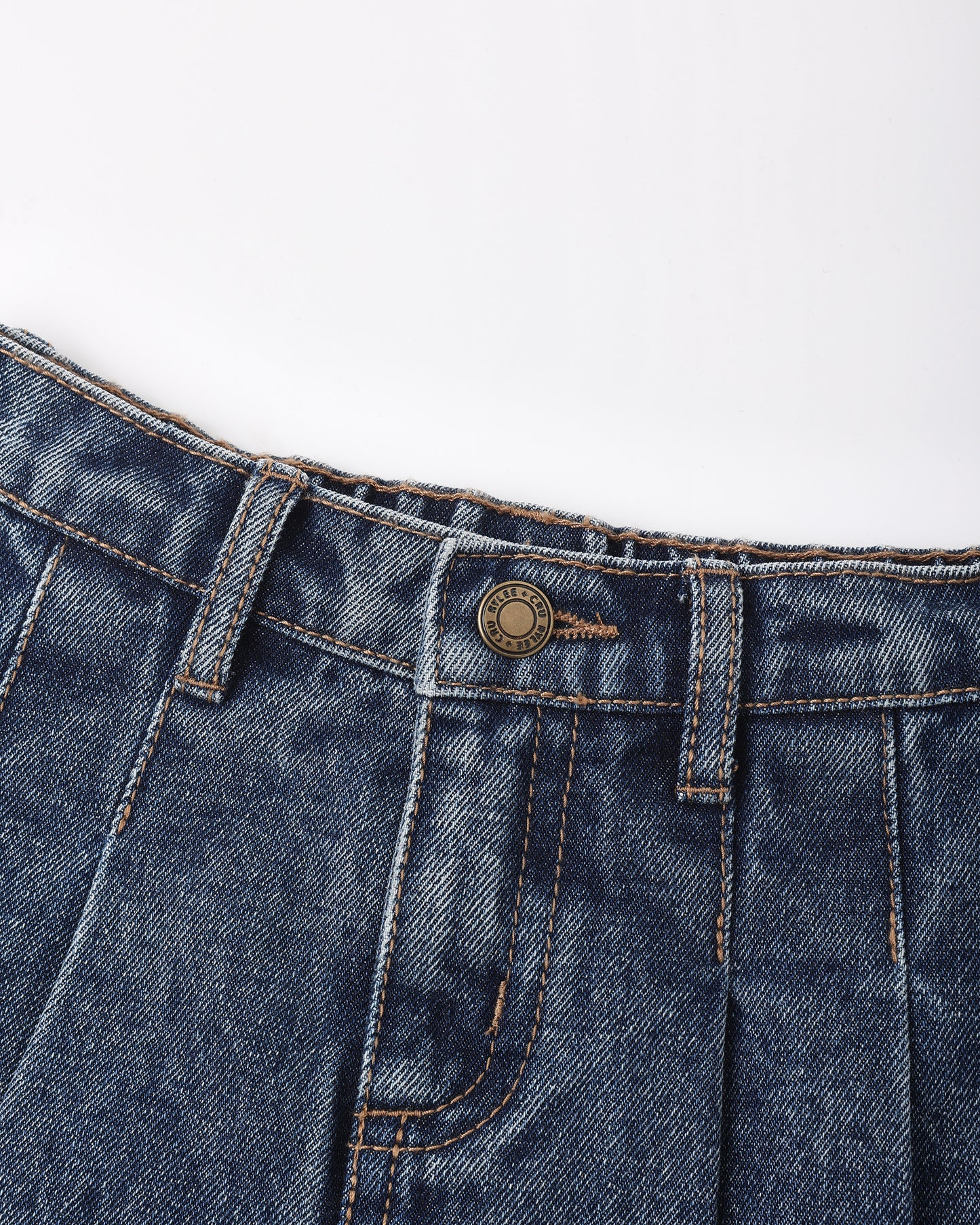 Pleated Denim Skirt | Indigo